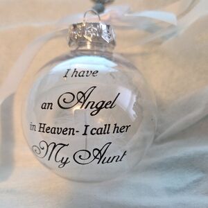 Clear Plastic Memorial Ornament- Aunt Memorial